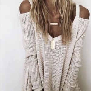 NWTs Elan Cold Shoulder High Low Sweater